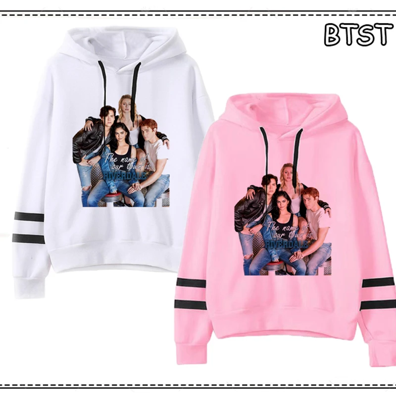 Ривердейл Женский свитшот пуловер белый цвет Розовый Толстовки с капюшоном