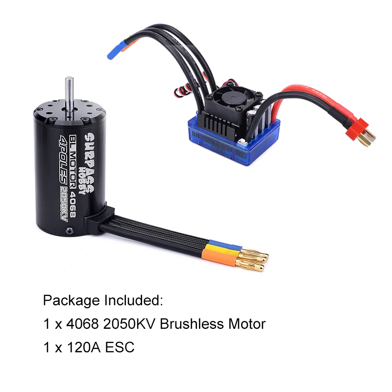 SURPASSHOBBY 4068 2050KV бесщеточный мотор водонепроницаемый безсенсорный+ 120A ESC для 1:8 RC Drift Racing внедорожный альпинистский автомобиль