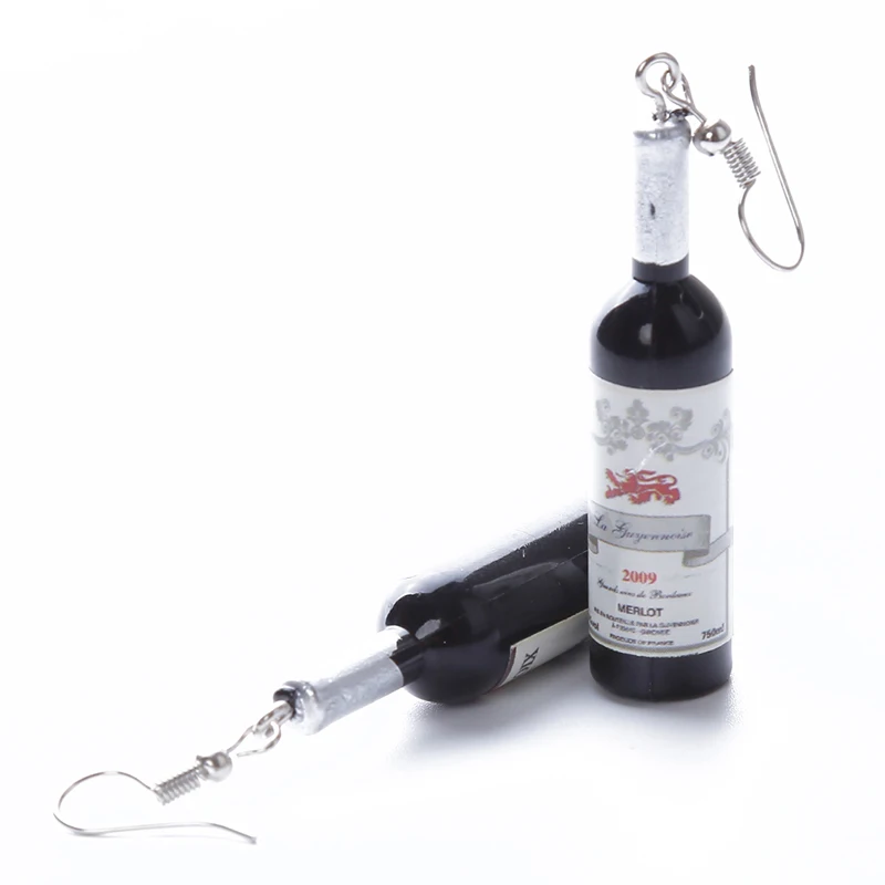 Креативные Подвесные серьги в виде винной бутылки модные женские бокалы