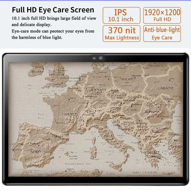 Супер 2.5D закаленное стекло для планшета 10 дюймов 1920*1200 HD Octa Core 4G LTE 8.0MP разрешение двойные камеры планшеты.