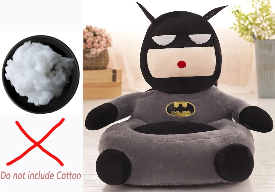 B without Cotton Диван или диван) Детские Плюшевые опорные сидения диван мультфильм Мстители Человек-паук Капитан Америка стул детские сидения игрушка - Цвет: B without Cotton