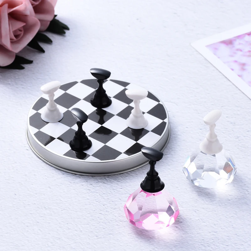 

1 Set Black White Magnetic Nail Tip Holder Luxury Salon Display Holder Nail Tool Display Acrylic Stand Nail Art Tool