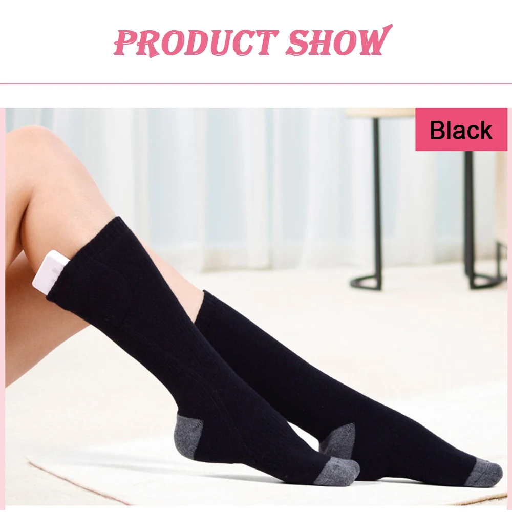 Goedkoop Verwarming Sokken Elektrische Oplaadbare Verwarmde Sokken Kit Jacht Skiën Katoen Dikke Thermische Sokken Batterij Aangedreven Warm Sokken