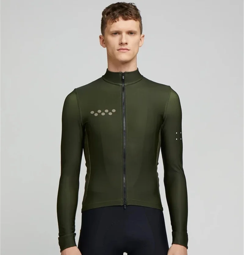 Тепловая флисовая профессиональная велосипедная Джерси с длинным рукавом