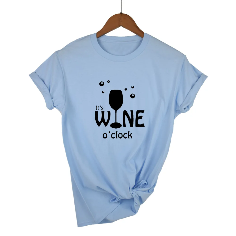 Женские топы с надписью It's WINE женская футболка Повседневная хлопковая