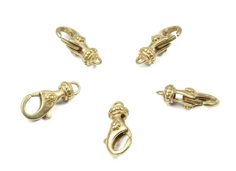 Латунная застежка карабин застежки из сырой латуни для попугая с цветком 2 шт./лот