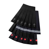 elastic women pleated skirts black gothic female mini skirt high waist a line womens girls dance skirts fashion lady short skirt