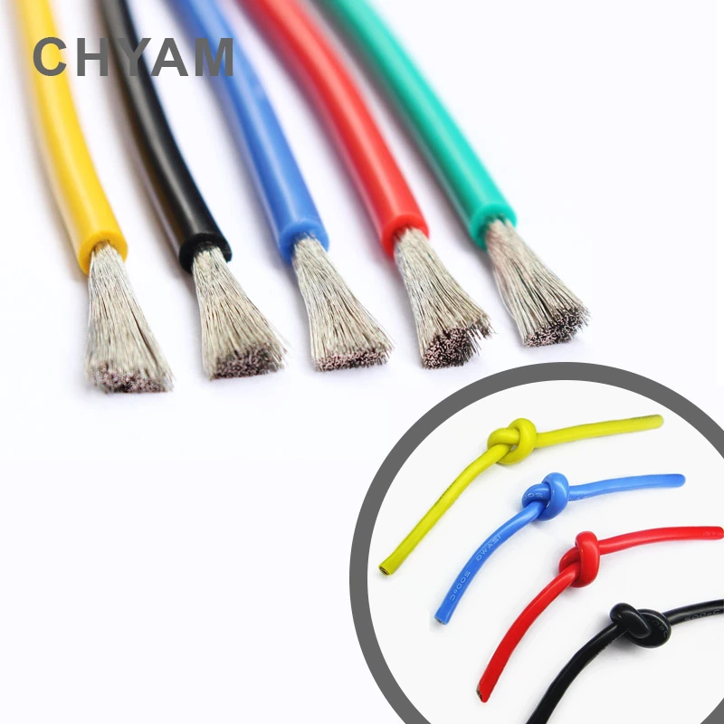 Мягкий силиконовый кабель 16AWG 4 6 7 8 9 10 11 12awg 13 14 15 17 18 20 22 24 26 28 30awg термостойкий 60C- + 200C