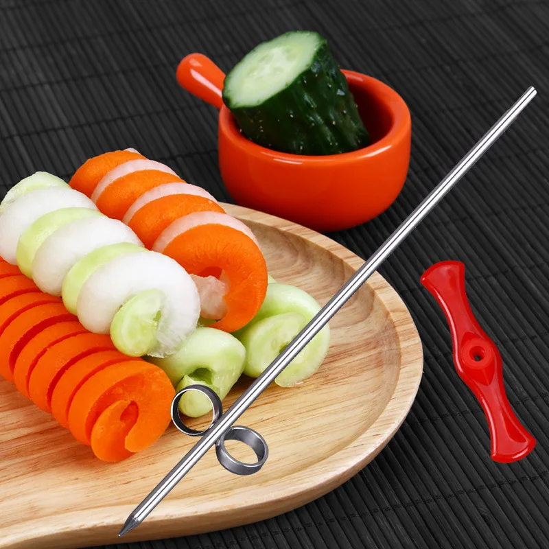 

Kitchen Accessories Stainless Creative Scroll Cutter Fruit Vegetable Spiral Knife Utensils for Kitchen Gadgets Tools for Home