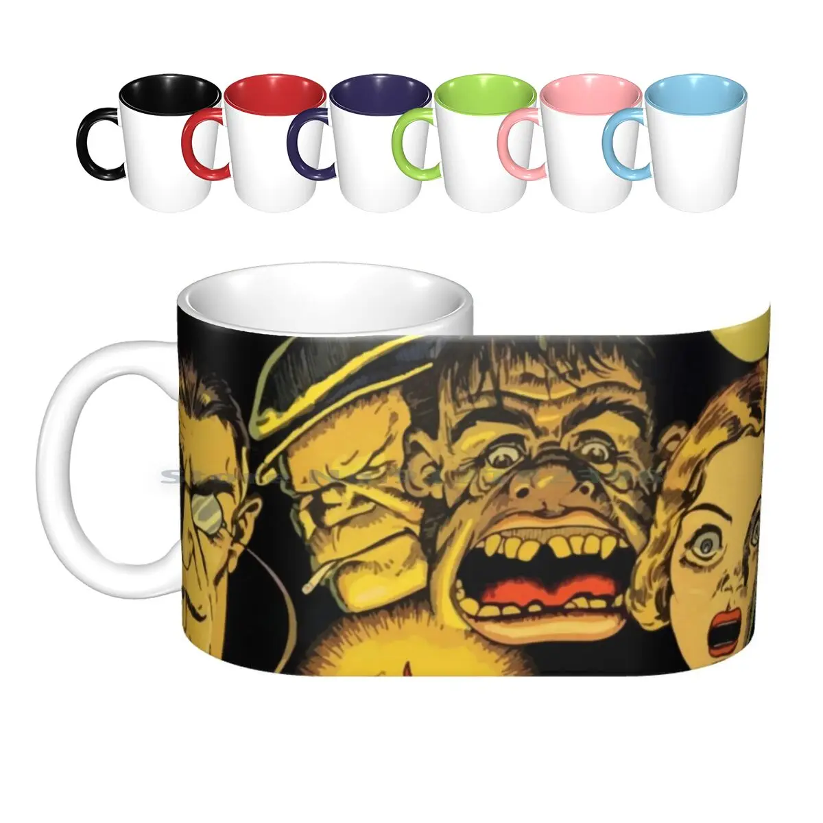 

Scary Hall Of Faces Ghoul Wax Museum Vintage Retro Comics Ceramic Mugs Coffee Cups Milk Tea Mug Hall Of Faces Wax People Ghoul