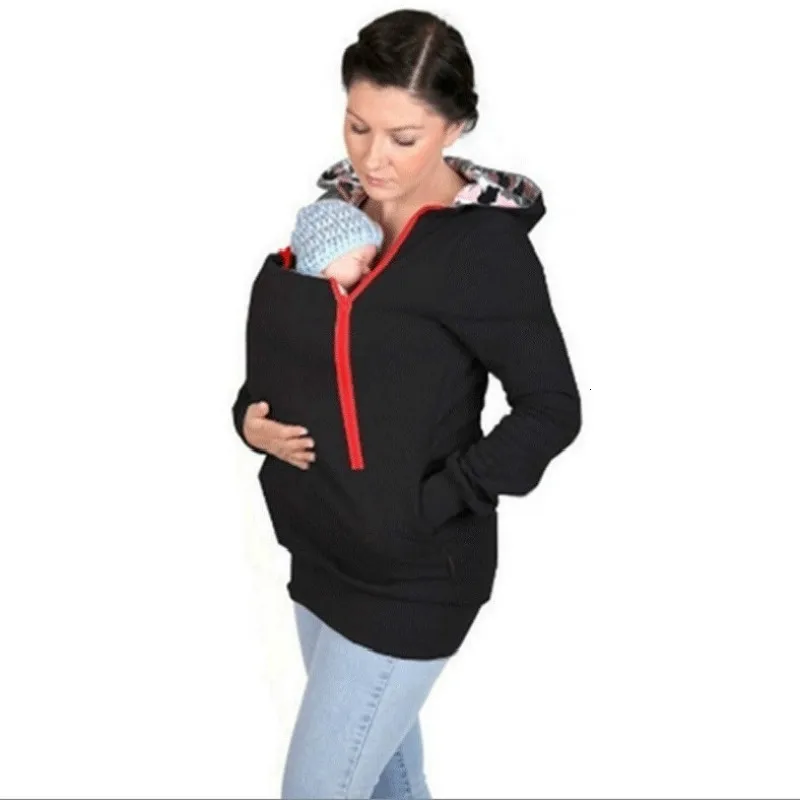 Maternity Hoodie Dress Pregnant Woman Loose Coat More Function Kangaroo Sweater Baby Clothes Femme Enceinte | Мать и ребенок
