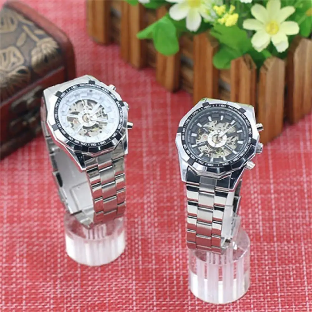 

Men Hand-Winding Skeleton Automatic Mechanical Stainless Steel Sport Wrist Watch HOT SALESï¼ï¼ï¼