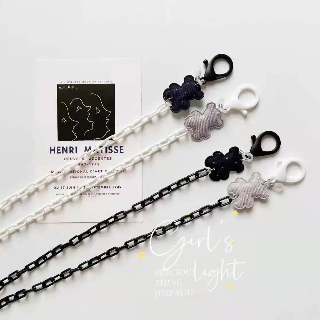 New creative cartoon bear acrylic lanyard necklace glasses chain earphone mask belt | Аксессуары для одежды