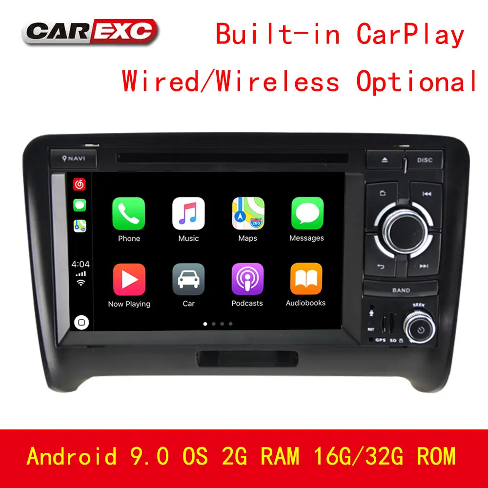 Два Din Android 9 0 четырехъядерный автомобильный dvd плеер стерео система для Audi TT/TTS GPS