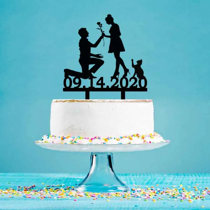 Персонализированный Топпер для свадебного торта на заказ свадебная Дата жениха