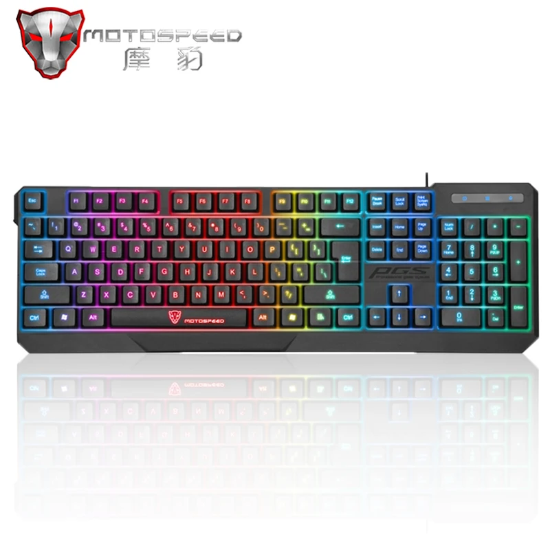 Новые оригинальные Motospeed K70 Gaming Keyboard светодиодный Подсветка USB Проводная