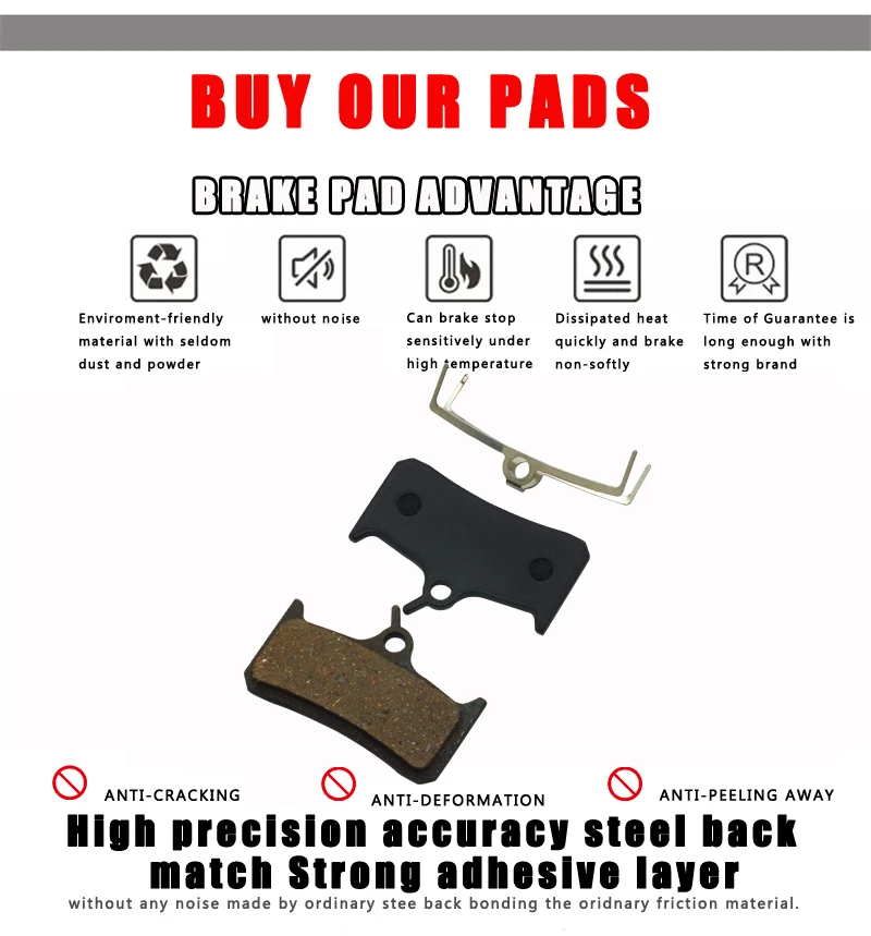 DELT 4-пары велосипедных дисковых тормозных колодок для DEORE M755 M756 полуметаллические