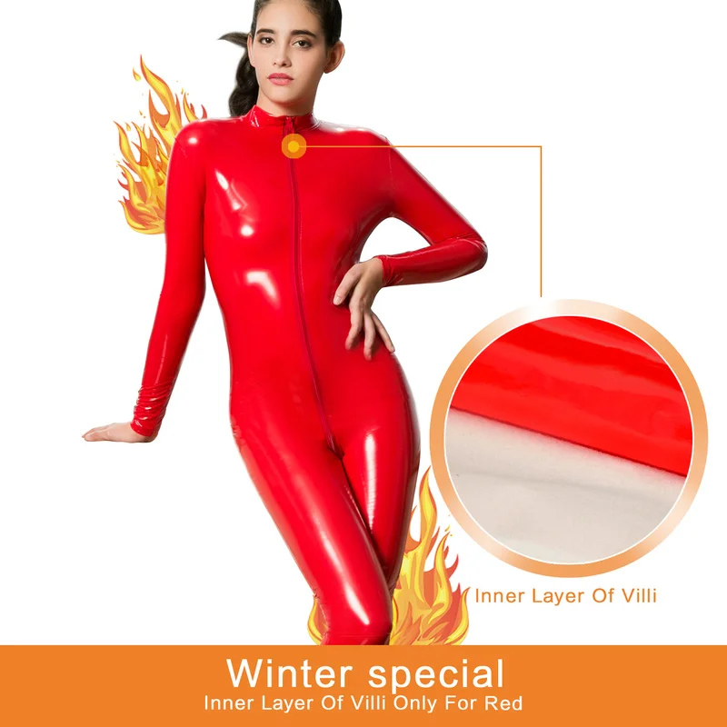 SAROOSY сексуальный ПВХ кожаный Детский костюм для женщин двойная молния деталь