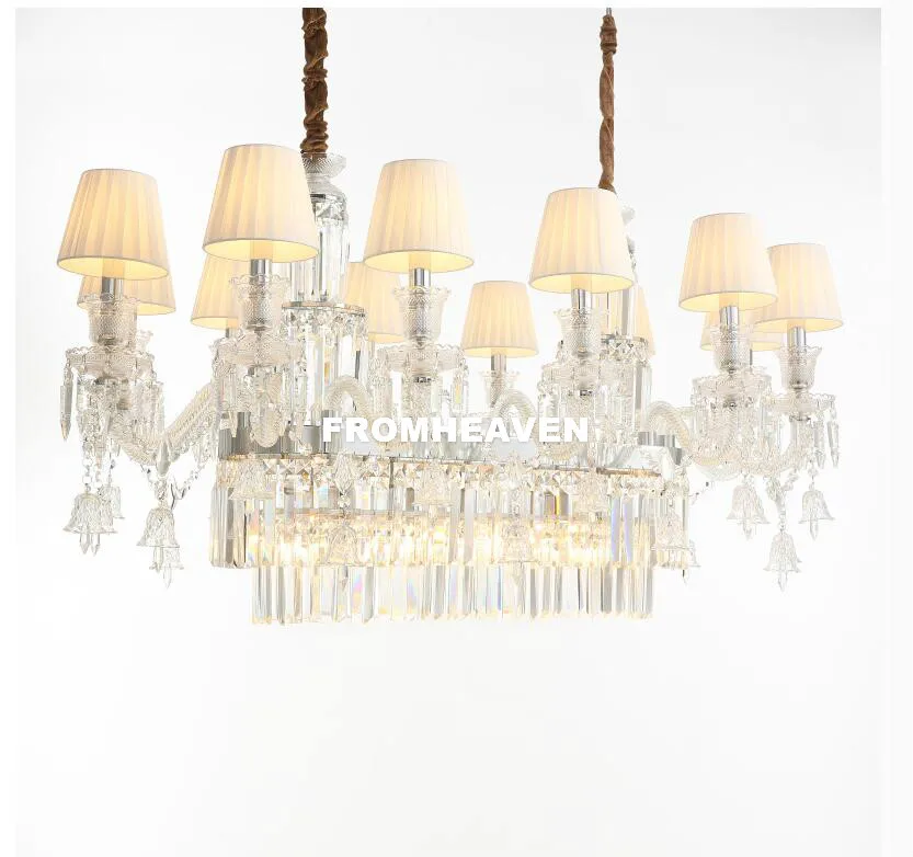 

Modern Crystal Chandelier Clear Hanging Lighting European Style Glass Chandeliers Light for Living Dining Room Restaurant Lights