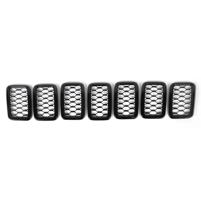 SHINEKA Автомобильная наклейка для Jeep Grand Cherokee-+ передняя решетка декоративная крышка оригинальные модели для Grand Cherokee - Название цвета: 2017up Black