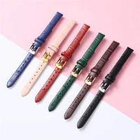 real animal skin watch strap for lolarose watch band parts genuine leather watch bracelet rose gold buckle with tool