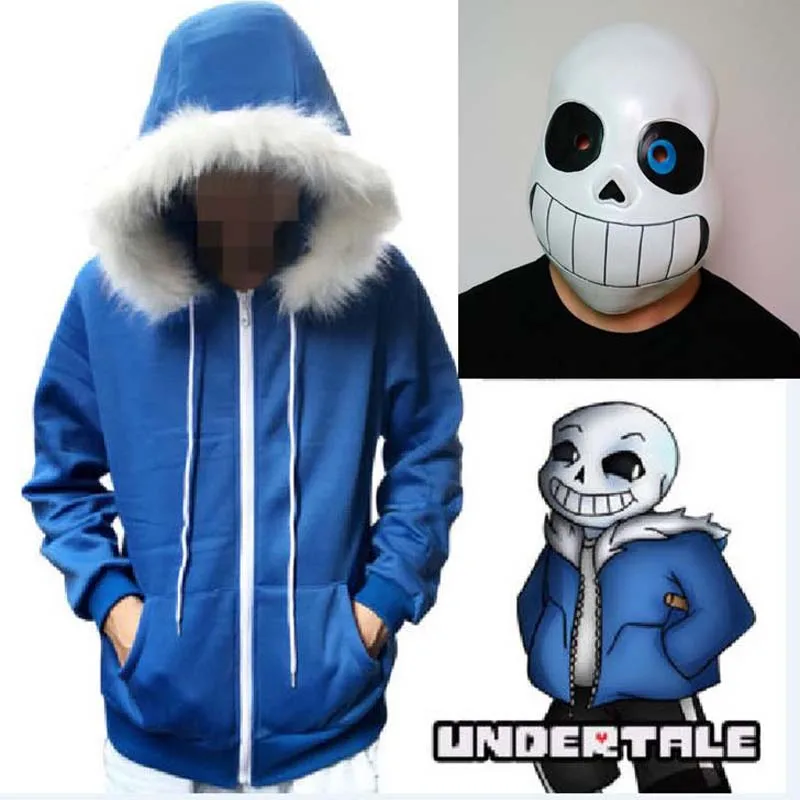 Кофта унисекс с капюшоном Undertale Синяя толстовка для взрослых Хэллоуина |