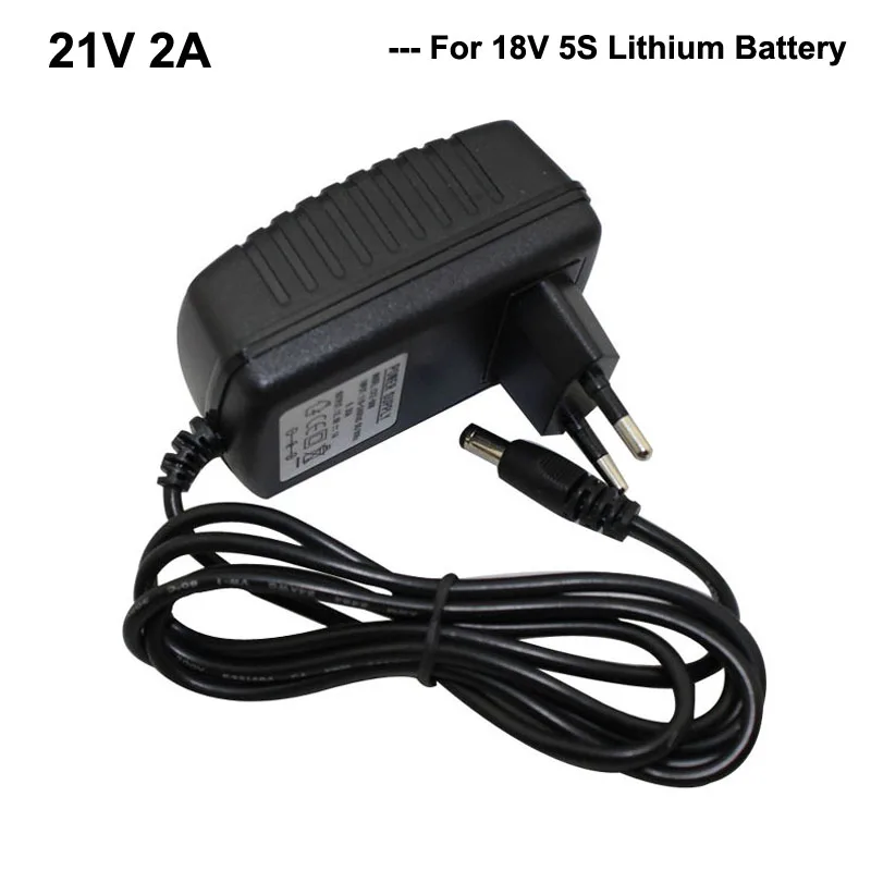 

21V 2A Lithium Lipo Charger for Electric Screwdriver 21V2A 18V 5S Li-ion Battery Desktop Charger DC 5.5 * 2.1MM 2.5 MM EU Plug