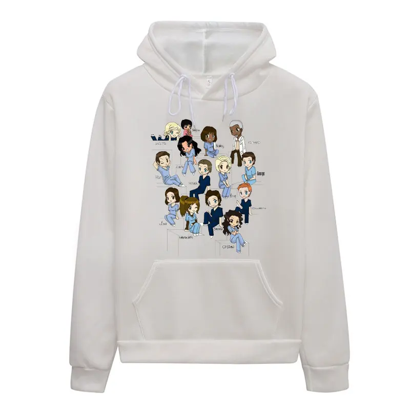 Женская толстовка с надписью Greys Anatomy белая хлопковая капюшоном осень 2019|Женские