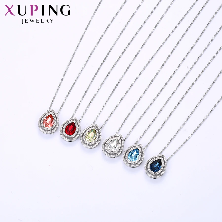 Xuping ювелирные изделия Модные Элегантные ожерелья с кристаллами капли воды для