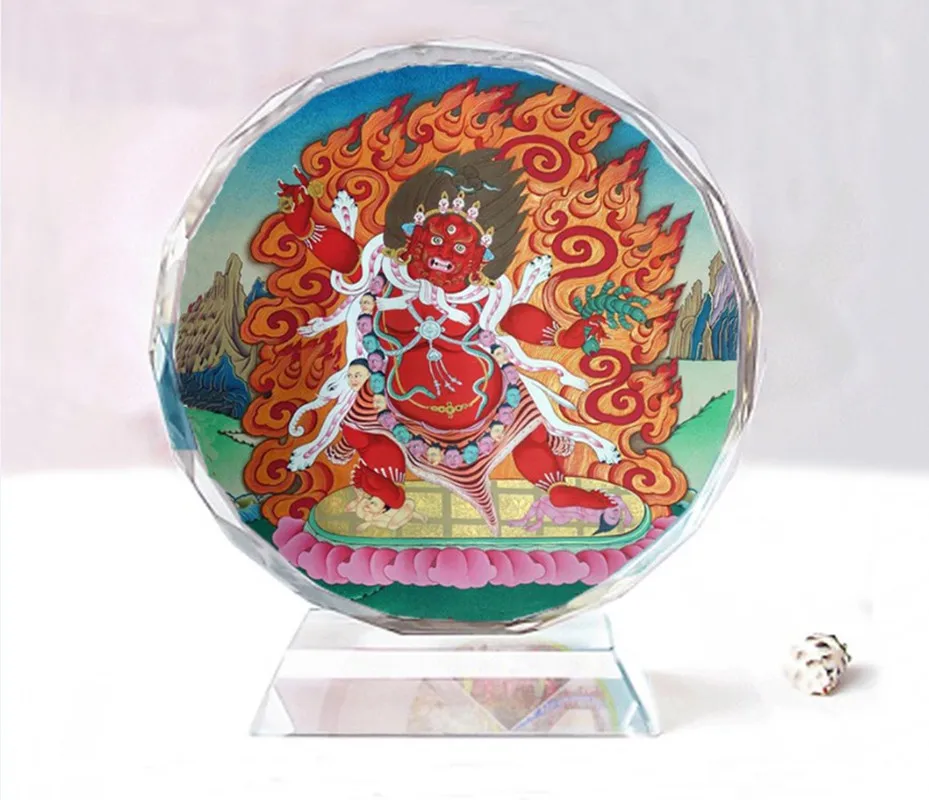 

Двусторонние хрустальные украшения в виде Будды anger Lotus master, изысканный креативный подарок на день рождения, памятные поделки