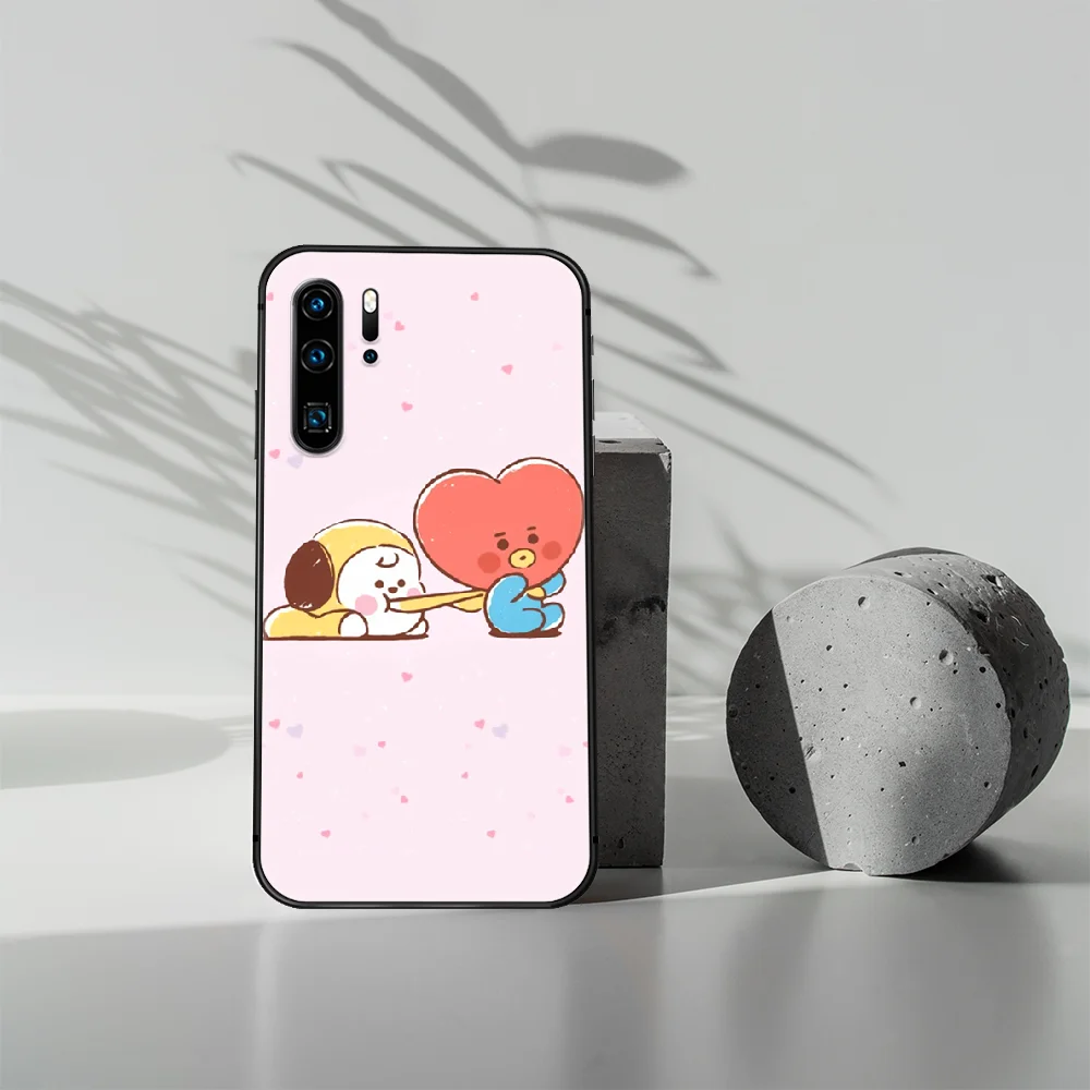 

Cartoon Cute BT-21 Bangtan Phone Case For Huawei P Mate 10 20 30 40 Lite Pro smart Z 2019 nova 5t black Coque Luxury Shell