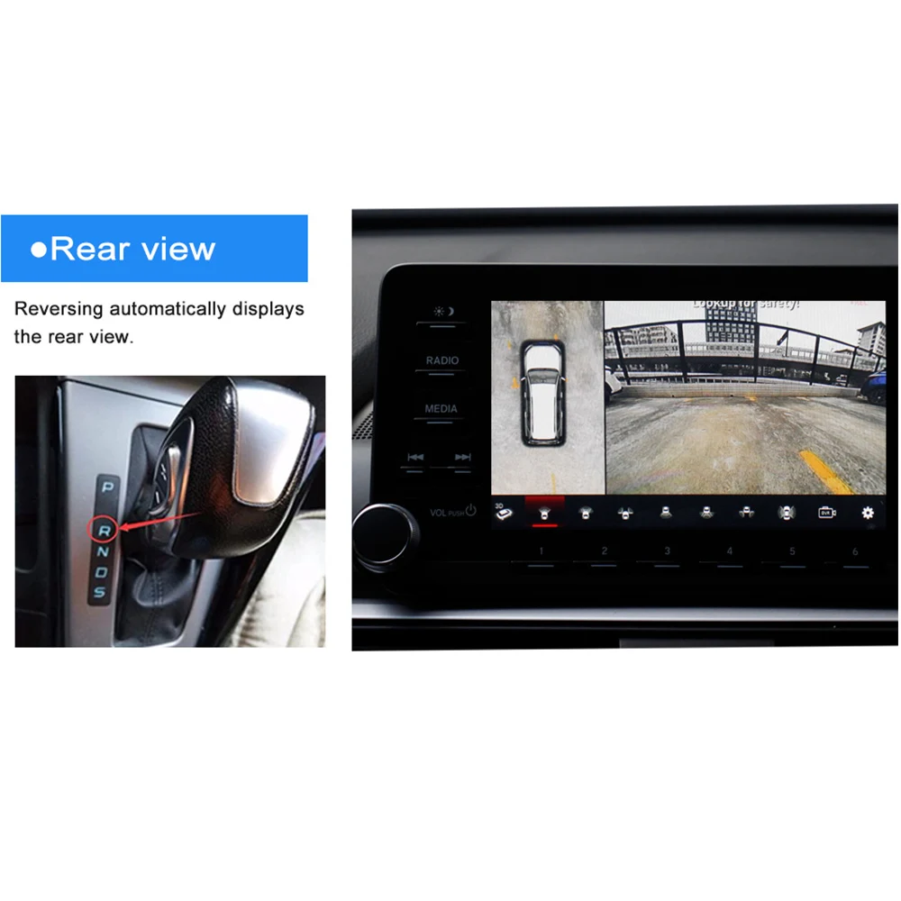 Автомобильная 3d камера с поворотом на 360 градусов панорамным 4 мя боковыми