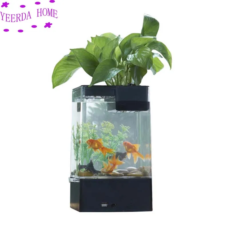 Аквариум разноцветный со светодиодсветильник кой и USB портом 2019|Большие