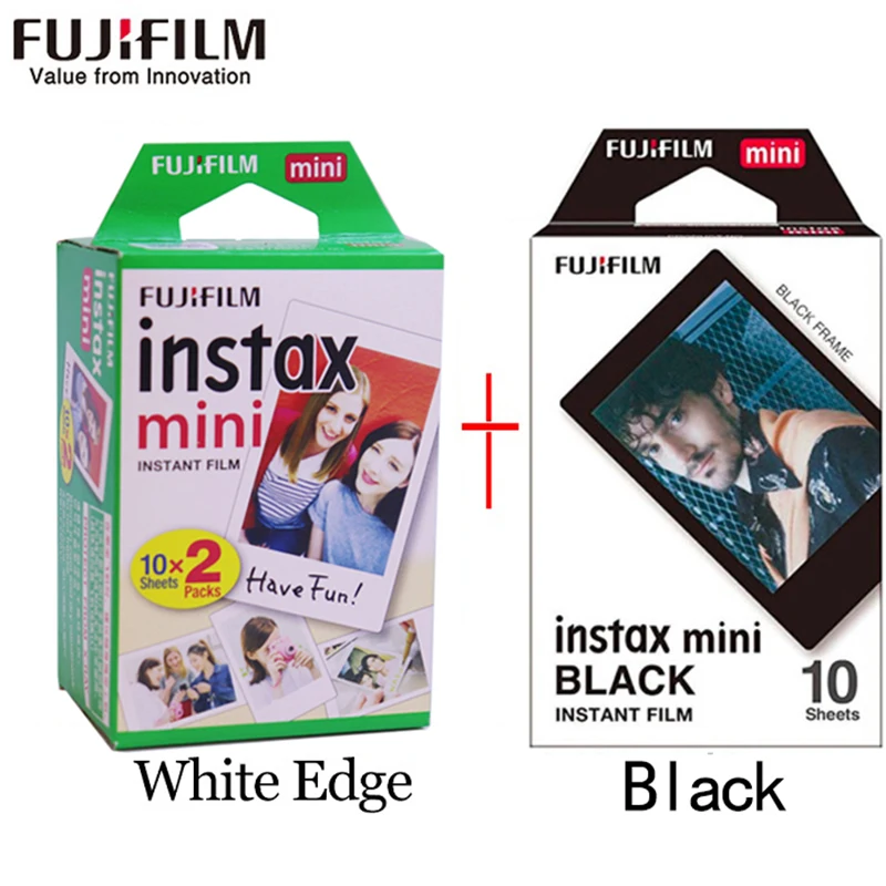 Пленка Fujifilm instax mini 20 листов белого края+ 10 листов черно-белой монохромной пленки для камеры моментальной печати mini 8 7s 25 50s 9