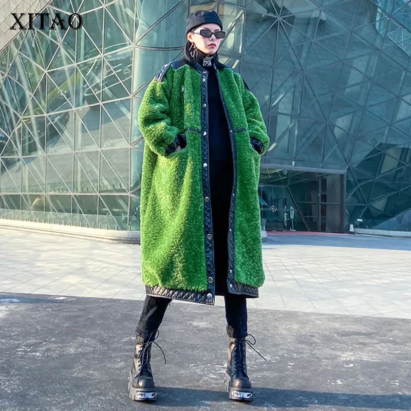 XITAO размера плюс свободный Тренч Модный Новый лоскутный карман широкая талия