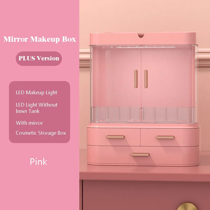 Светодиодный ящик для хранения косметики с выдвижными ящиками органайзеры лака