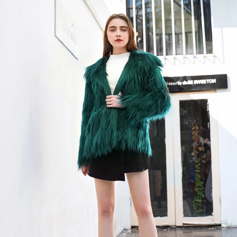 Women's Faux Fur Purple Coat Artificial Jacket Undefined Biker 2021 Shaggy Elegant Winter with Hood Y2k Europe Thick Russian