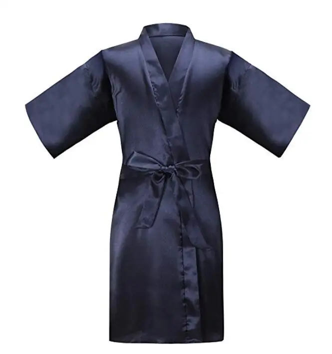 Простые короткие халаты сексуальный женский халат невесты/невесты атласные