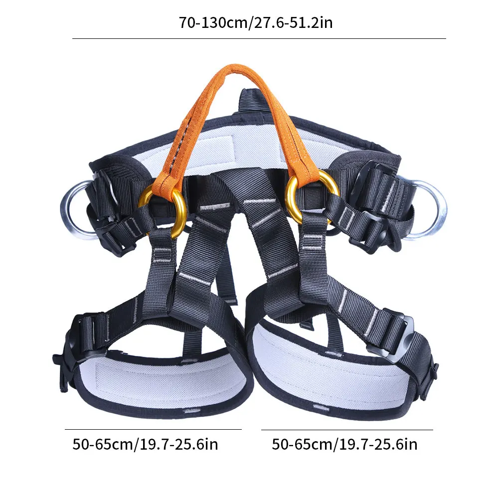 

Professional Outdoor Sports Safety Belt Rock Mountain Climbing Harness Waist Support Half Body Harness Aerial Survival Harness