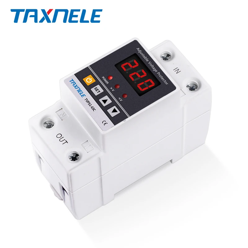 Регулируемое реле напряжения от перенапряжения 63 А 220 В Din-рейка защитное