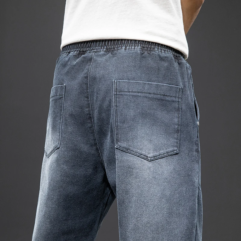 Spring Summer Harem Jeans Men Stretched Denim Pants Streetwear Black Joggers Men Casual Baggy Jeans Trousers Plus Size 7XL 8XL