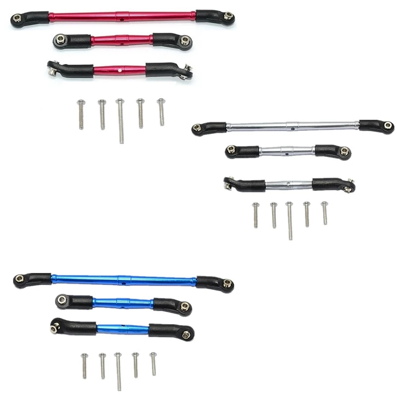 

Front and Rear Teeth Adjustable Front Steering + Support Rod Connecting Rod with 2PCS TRX4 CVD Drive Shaft