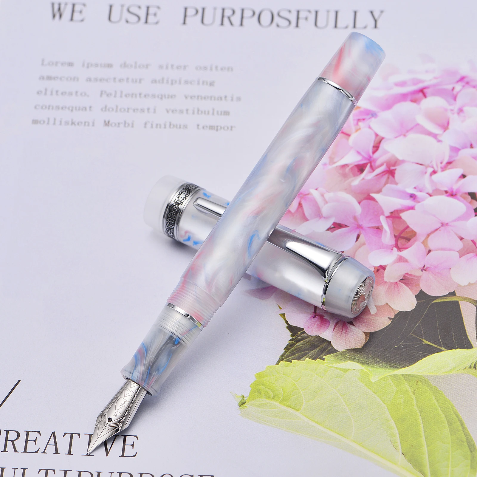Kaigelu 316A Celluloid Fountain Pen Beautiful Pink-White Iridium EF/F/M Nib Writing Ink Office Business School Gift | Канцтовары для
