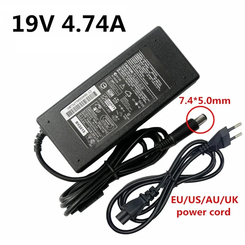 

19V 4.74A 7.4mm*5.0mm AC Power Supply Notebook Adapter Charger Adaptor EU US UK AU Plug For Hp Pavilion DV3 DV4