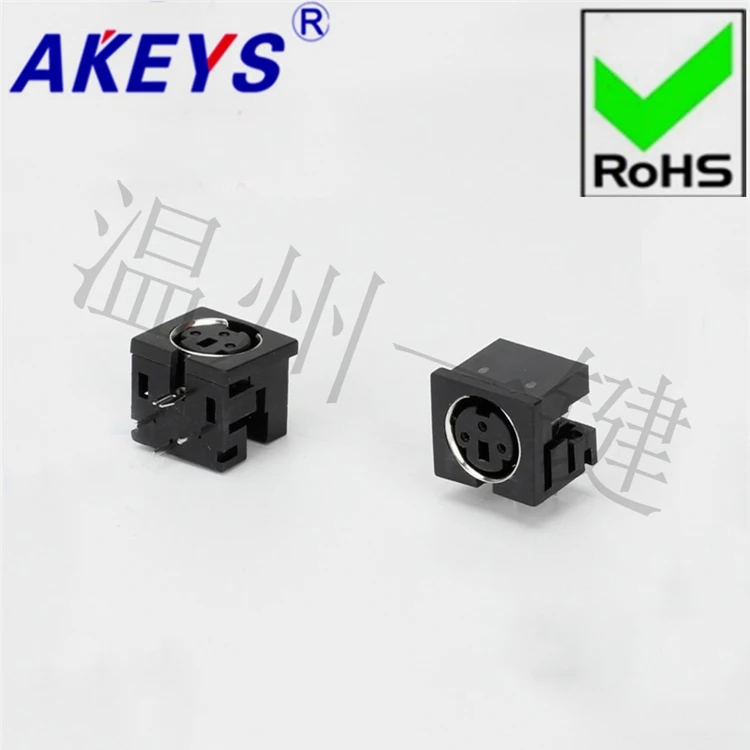 

10PCS MDC-3-01 Large Keyboard Plug DIN Socket S Terminal 3-pin Three-core Socket Head