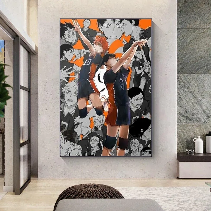 Haikyuu высокий анимационный настенный художественный холст для украшения дома