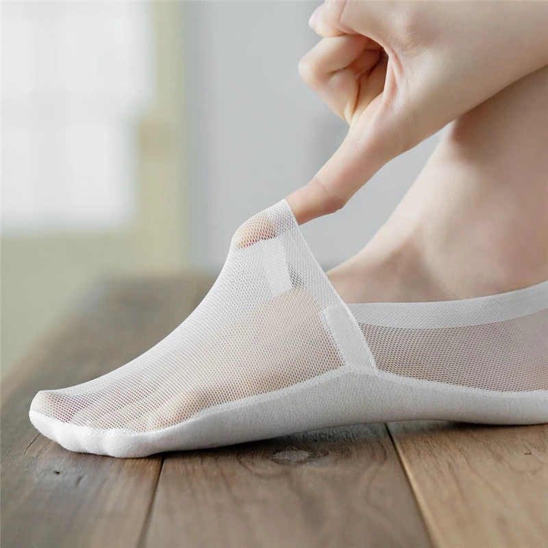 5 Pairs Lot Socks For Women Invisible Sock Slippers Color Thin Mesh Transparent Women's Socks Korea Style Mesh No Show Summer