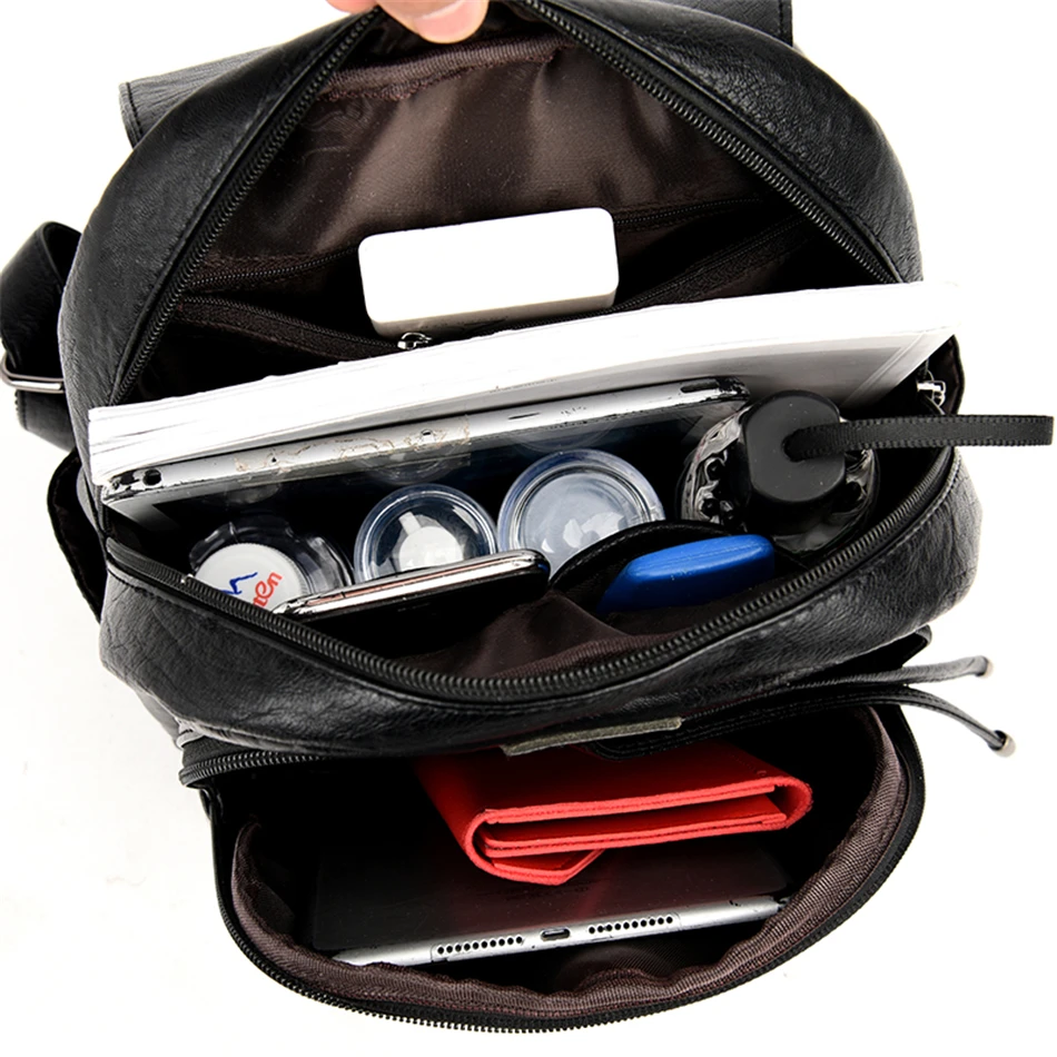 Кожаные рюкзаки высокого качества женский рюкзак вместительный дорожный