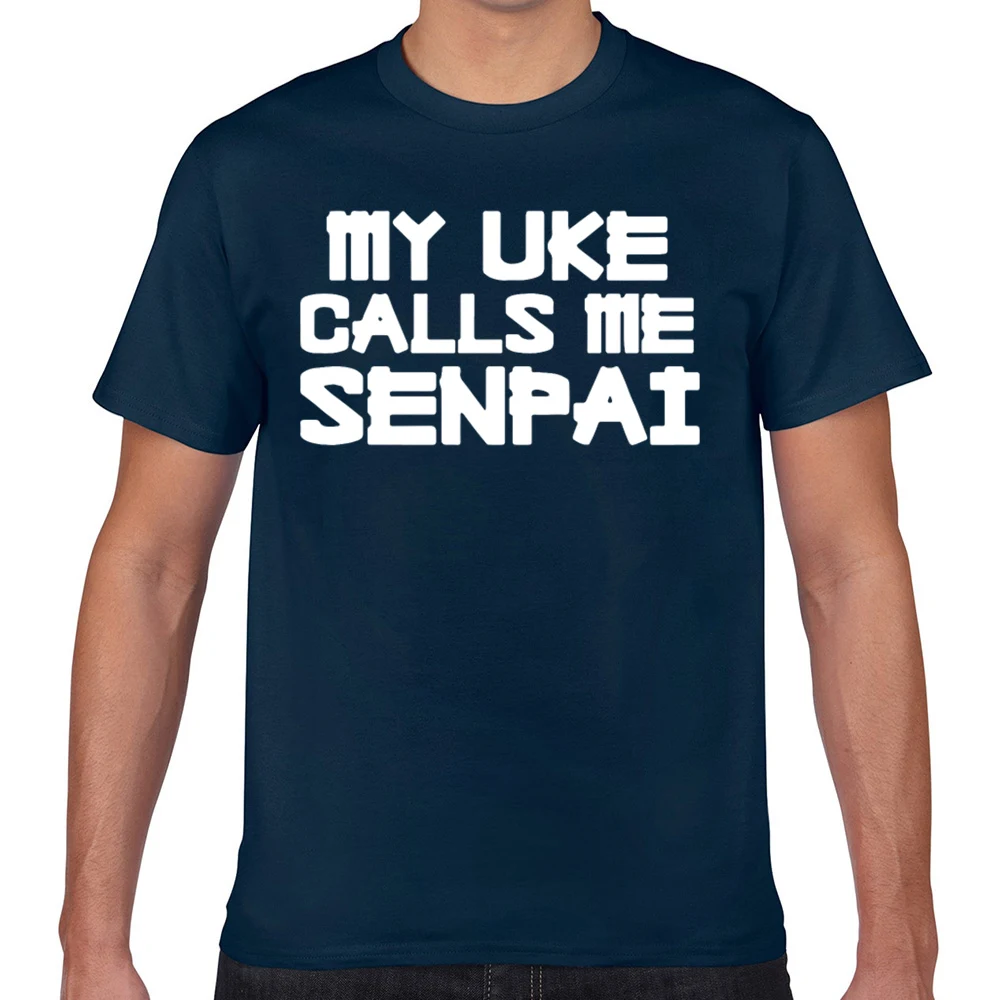 Мужская футболка с надписью my uke Call me senpai yaoi bl|Мужские футболки| |