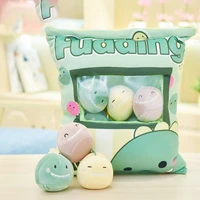 a bag of 8 pcs snack pudding mini animal balls cat dinosaur pink bunny plush pillow doll creative anime throw pillow kids gift